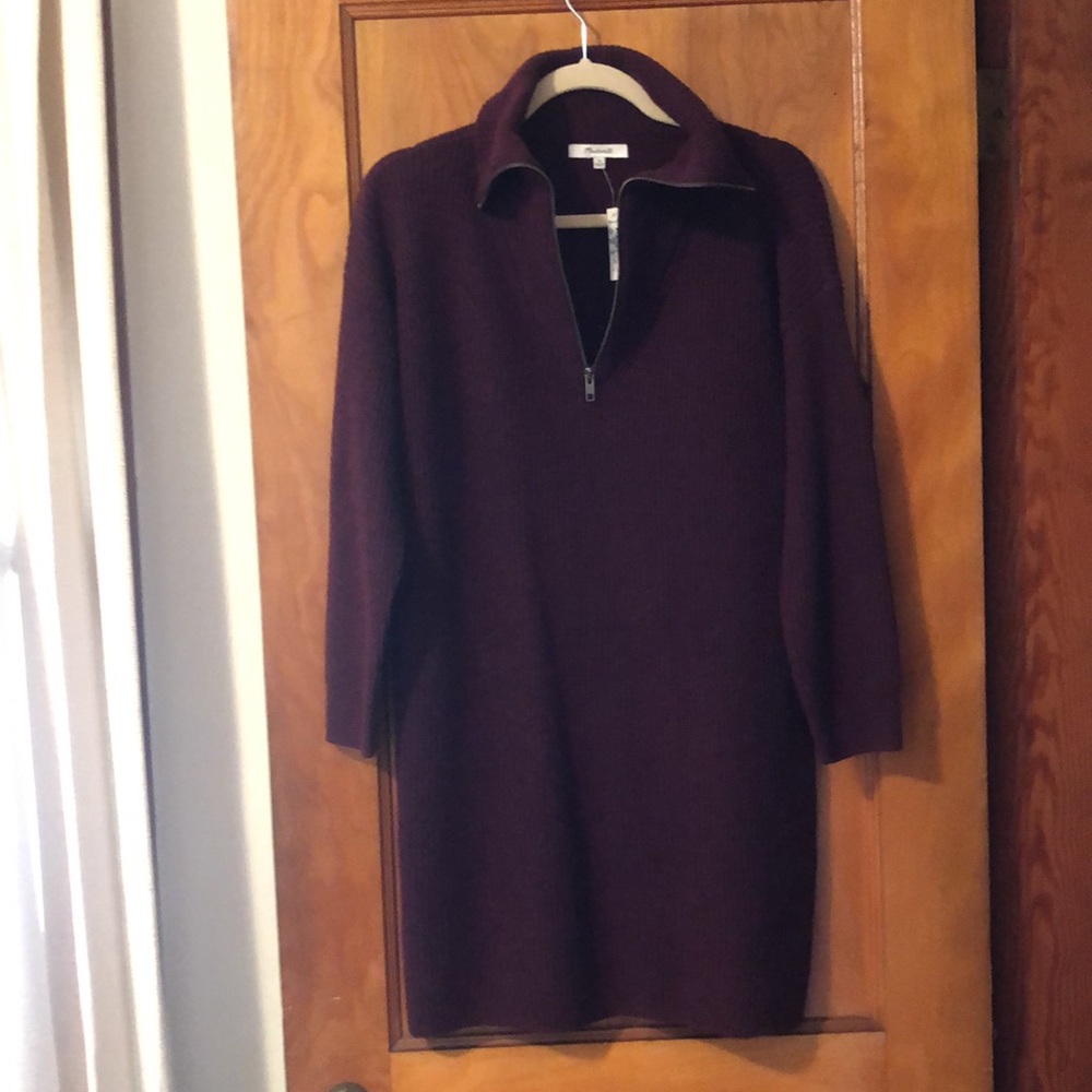 NWT Madewell Ribbed Half-zip Sweater Dress